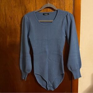 Blue Women's Sweater Bodysuit